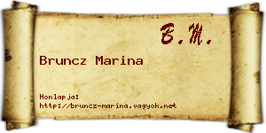 Bruncz Marina névjegykártya